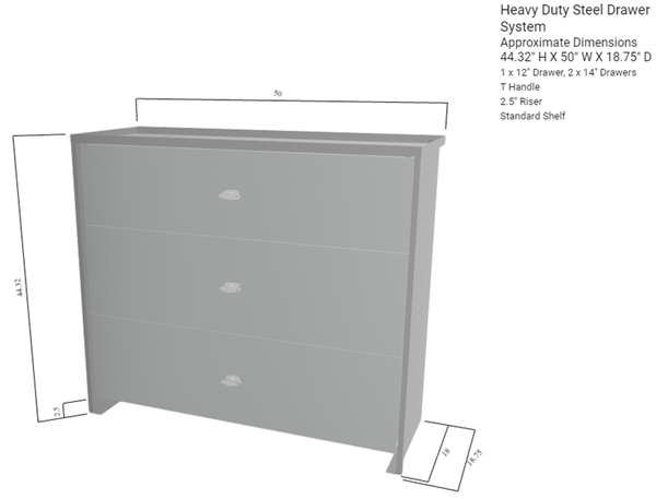 American Eagle 50" Wide Heavy Duty Pull Out Drawer Set - ENG